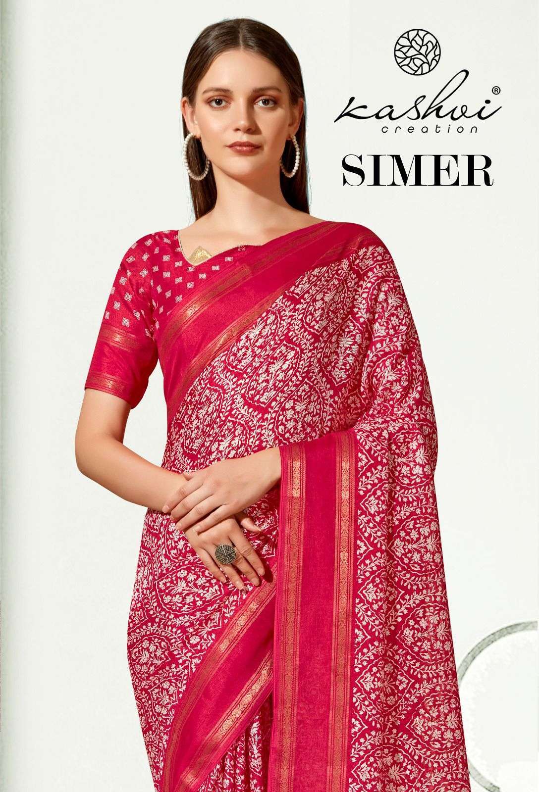 kashvi creation simer series 50001-50010 jacquard border saree