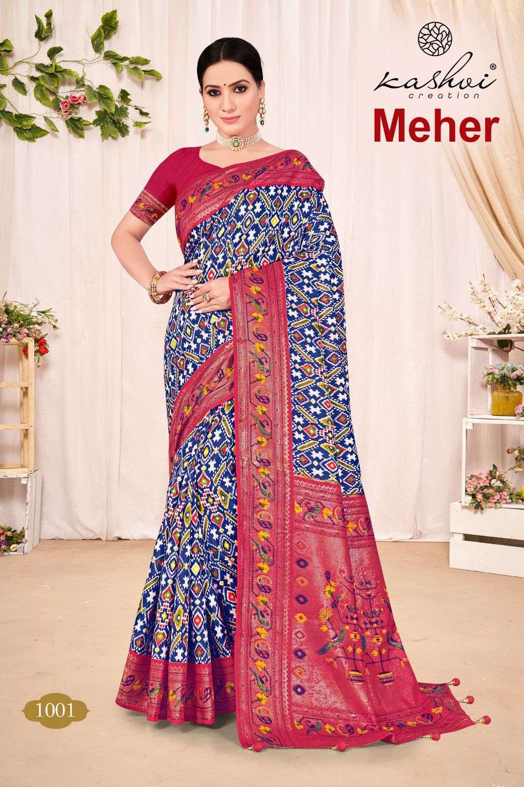 kashvi meher series 1001-1008 dola silk saree 