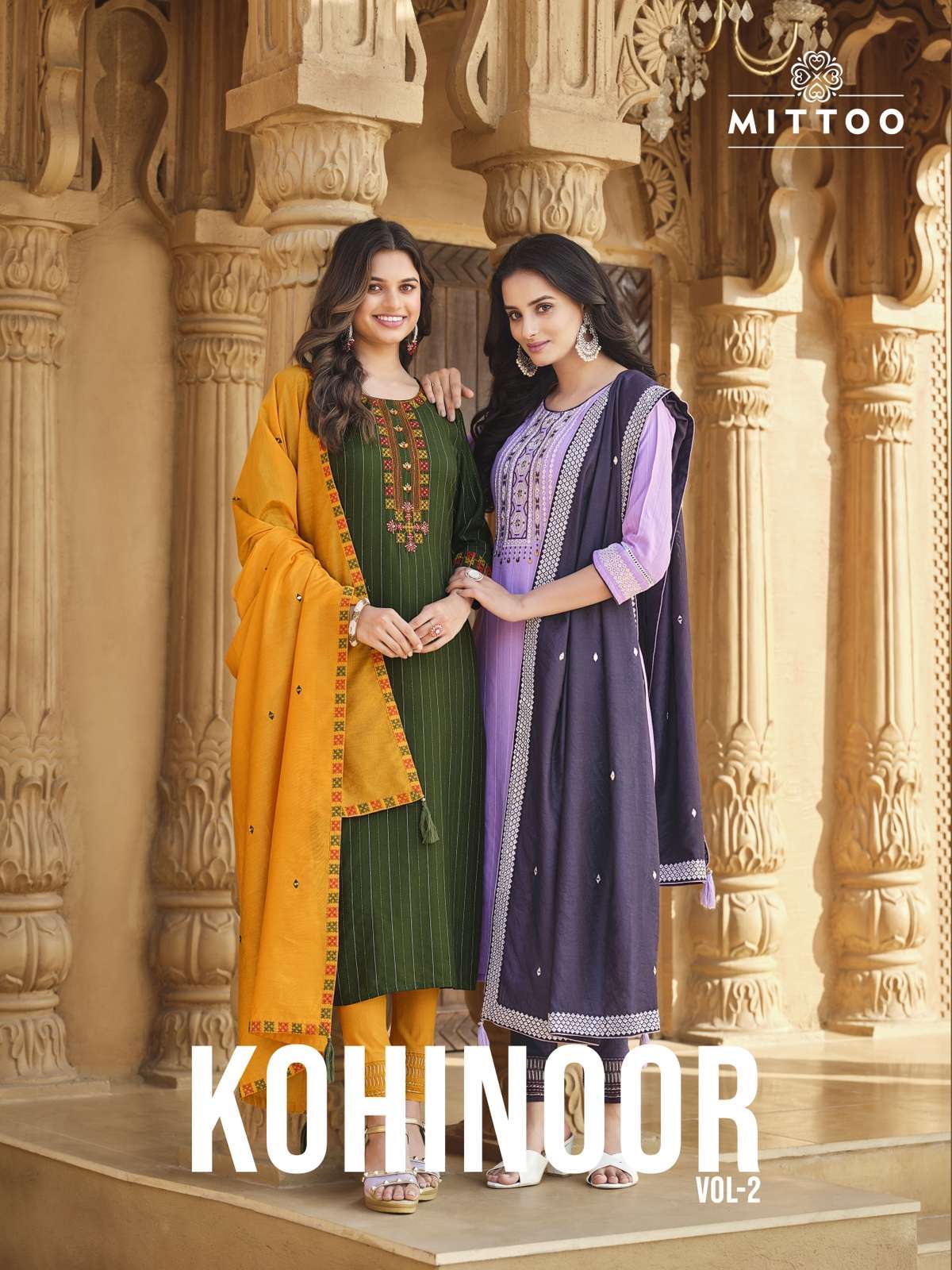 mittoo kohinoor vol 2 series 4037-4042 Rayon Lurex Weaving readymade suit