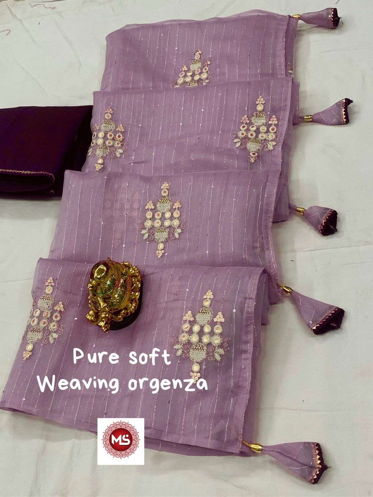 ms brand pure soft weaving organza saree s