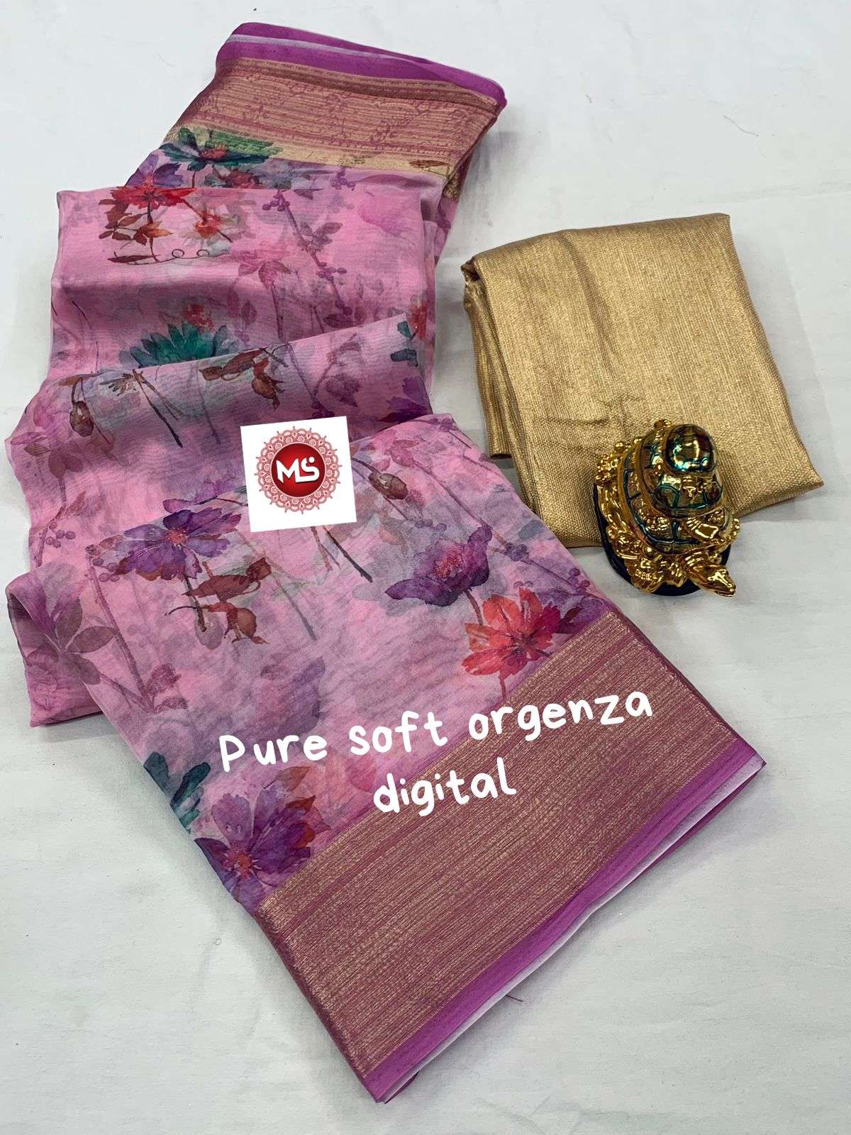 ms brand special pure organza digital saree 