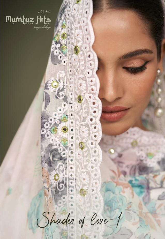 mumtaz arts shades of love vol 1 series 16001-16004 pure lawn suit 