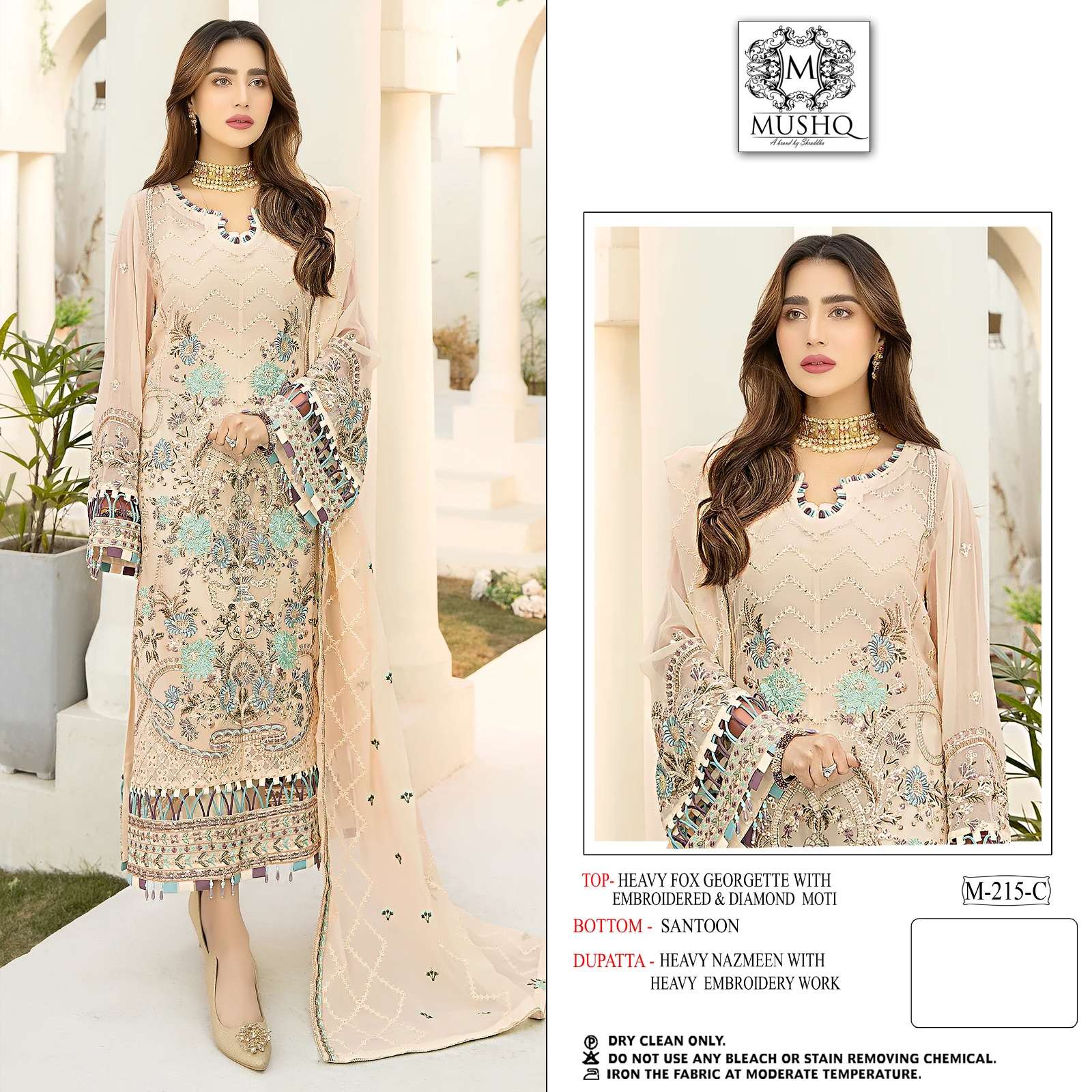 mushq M-215 A-D designer heavy faux georgette suit 