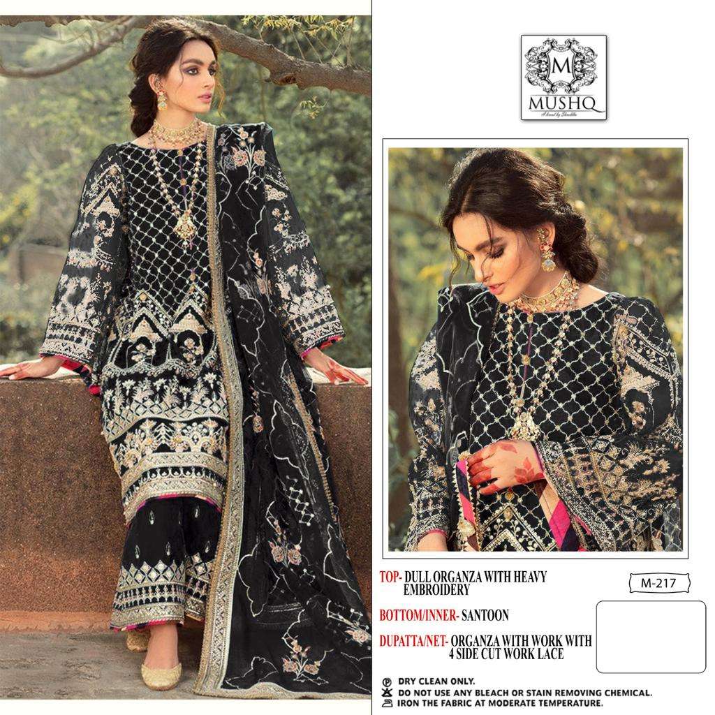 mushq M-217 designer pure organza suit 