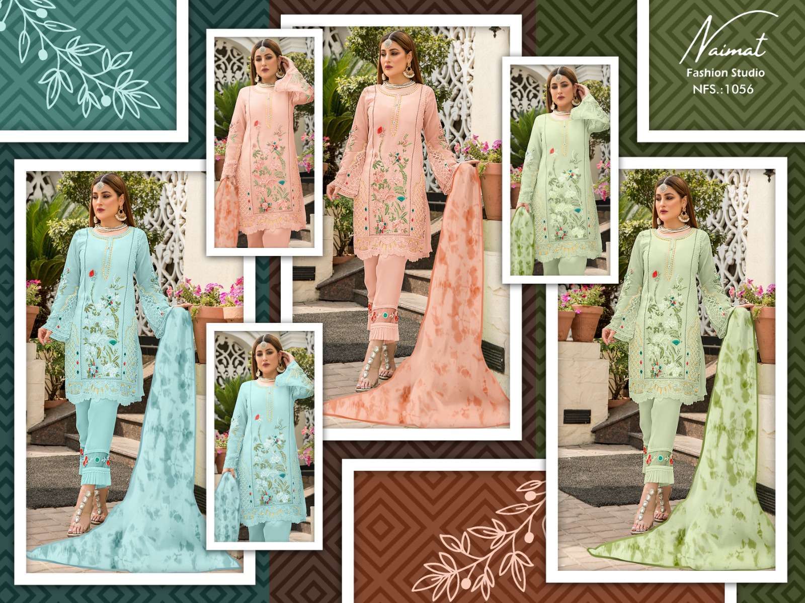 naimat fashion nfs 1056 georgette readymade suit 