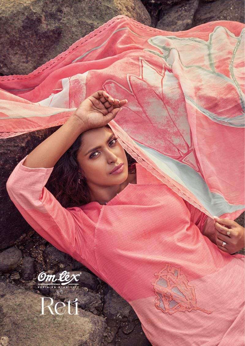 omtex reti series 1741 linen cotton digital print suit 