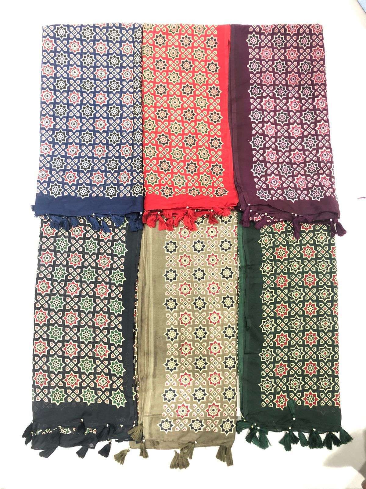 pr clothing muslin ajrakh print adorable dupatta