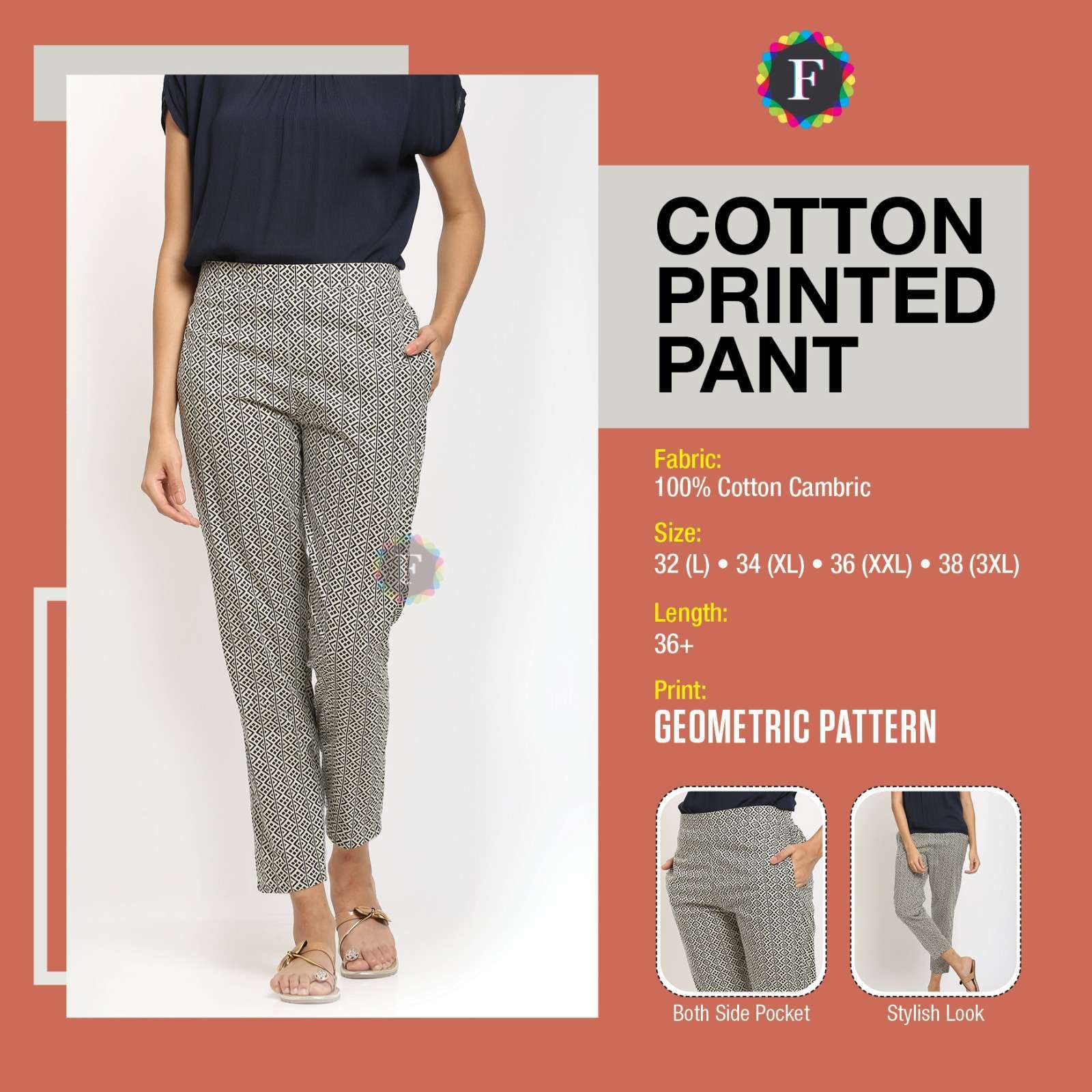 pr clothing western cotton printed pant bottom collection