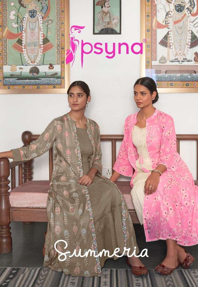 psyna summeria series 1001-1006 cotton print kurti
