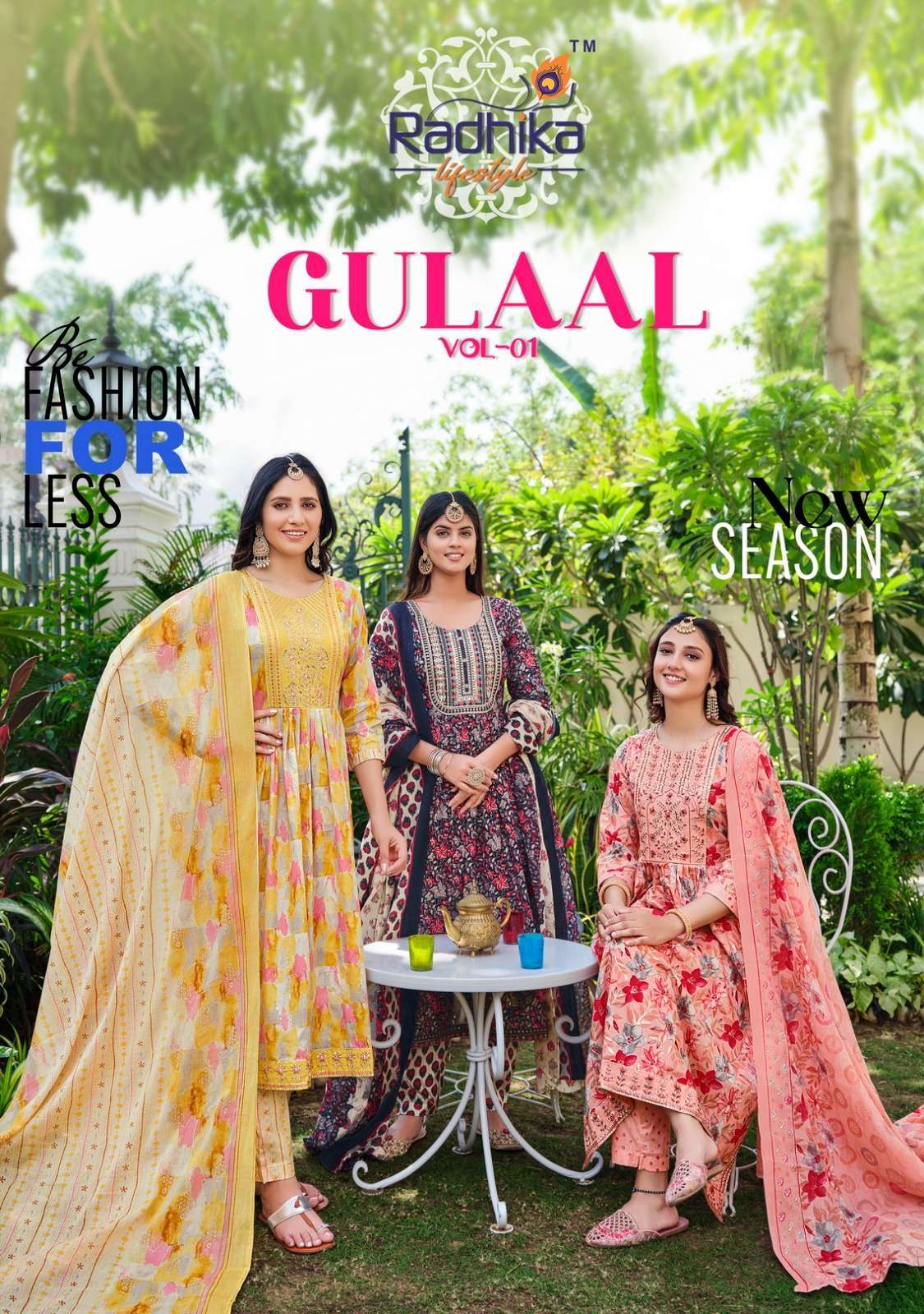 radhika gulaal vol 1 series 1001-1006 pure cotton suit 