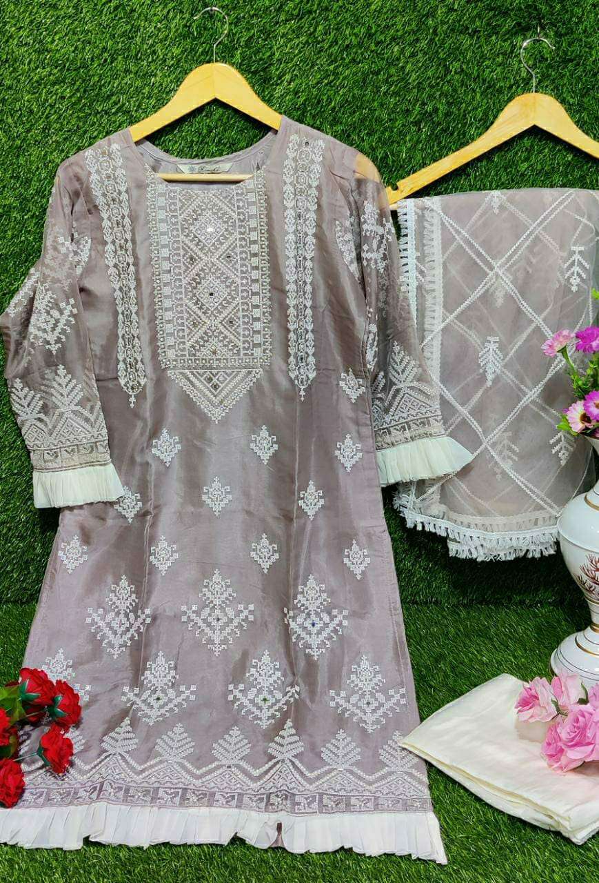 ramsha R-1027 designer organza embroidery suit 