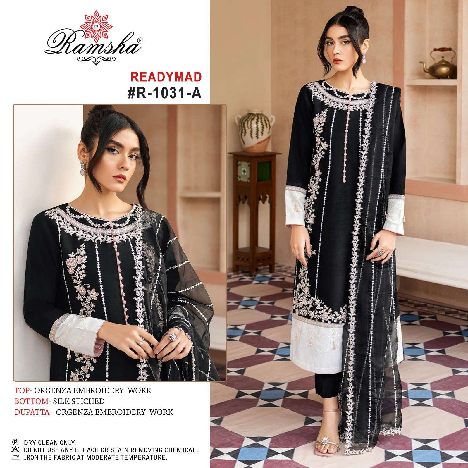 ramsha R-1031 nx organza embroidery suit 