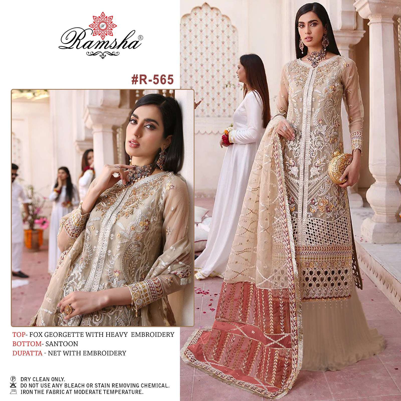 ramsha R-565 georgette heavy embroidery suit 