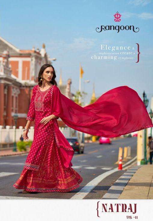 rangoon natraj vol 11 series 4291-4294 heavy rayon readymade suit 