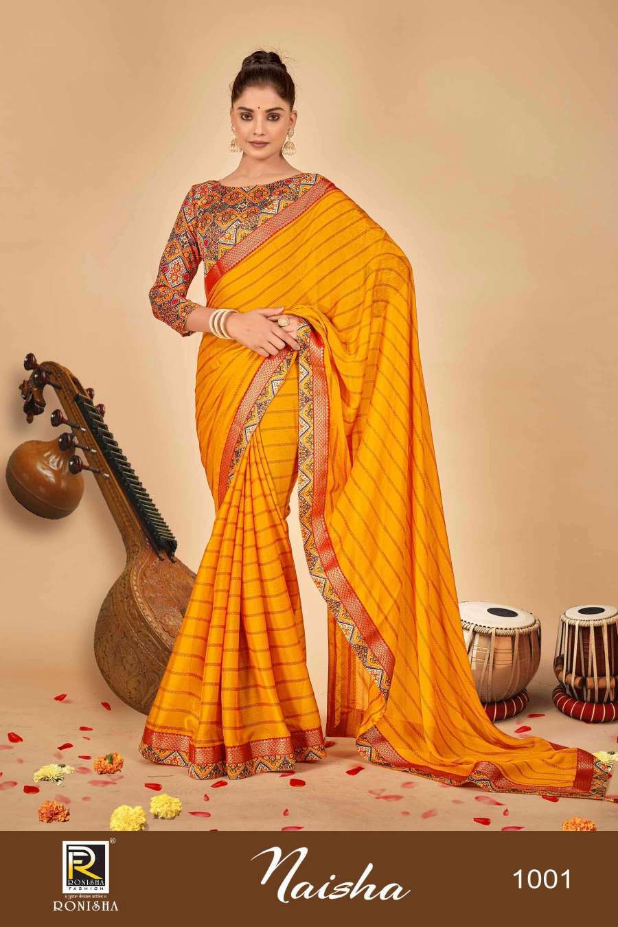 ranjna sarees Naisha 1001-1008 chiffon saree