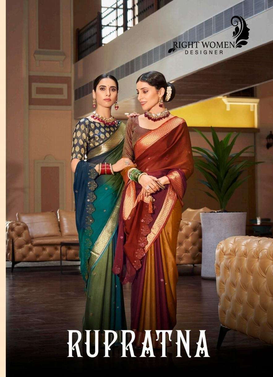 right women rupratna series 4061-4068 crystal silk saree