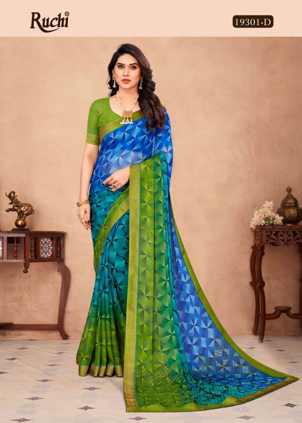 ruchi savera 19301 hits Chiffon saree