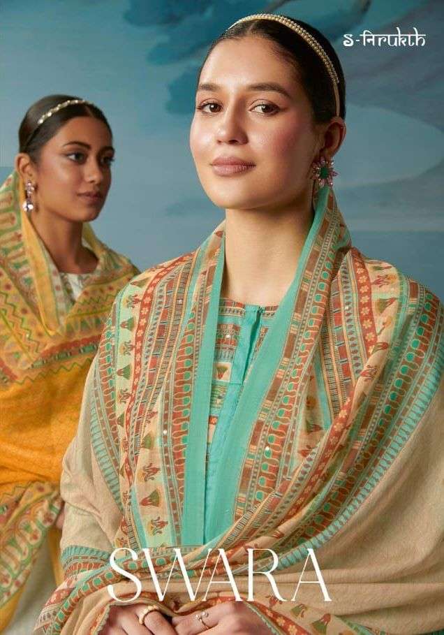 s nirukth swara cotton print with mirror work suit 