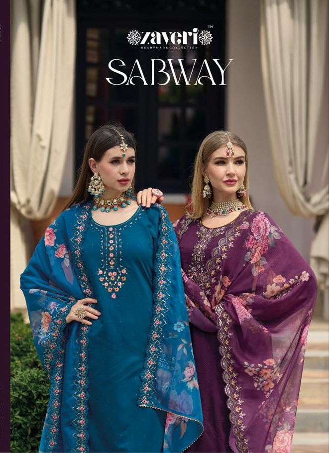 sabway designer viscose silk embroidery readymade suit 