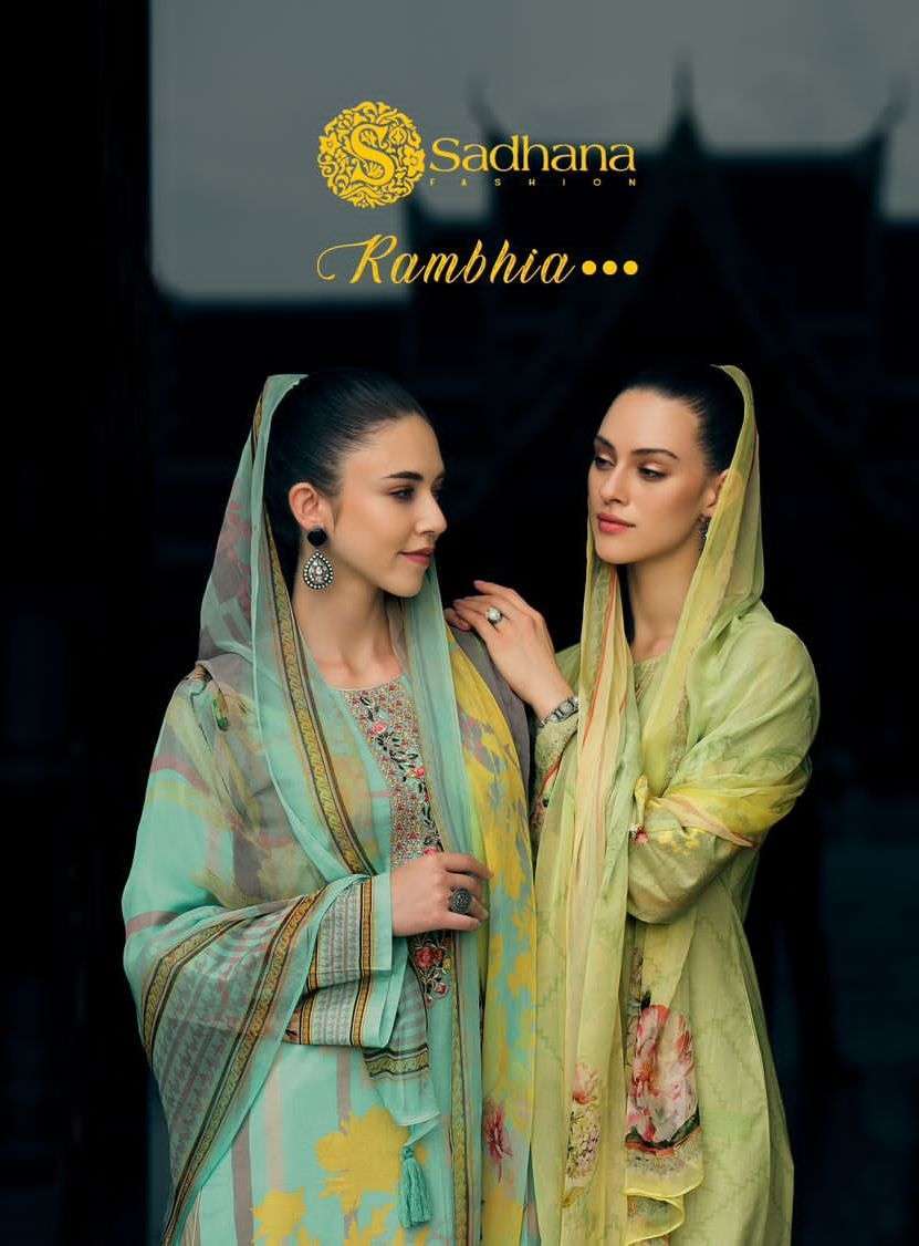 sadhana fashion rambhia series 101-108 pure lawn cotton suit 