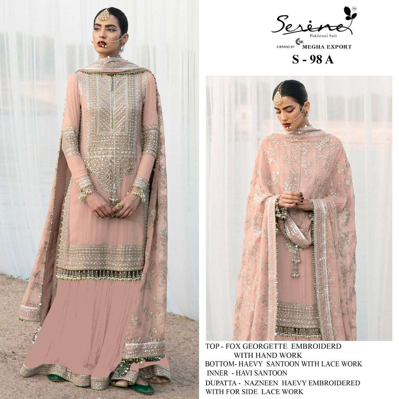 serine s 98 A faux georgette embroidered handwork suit 