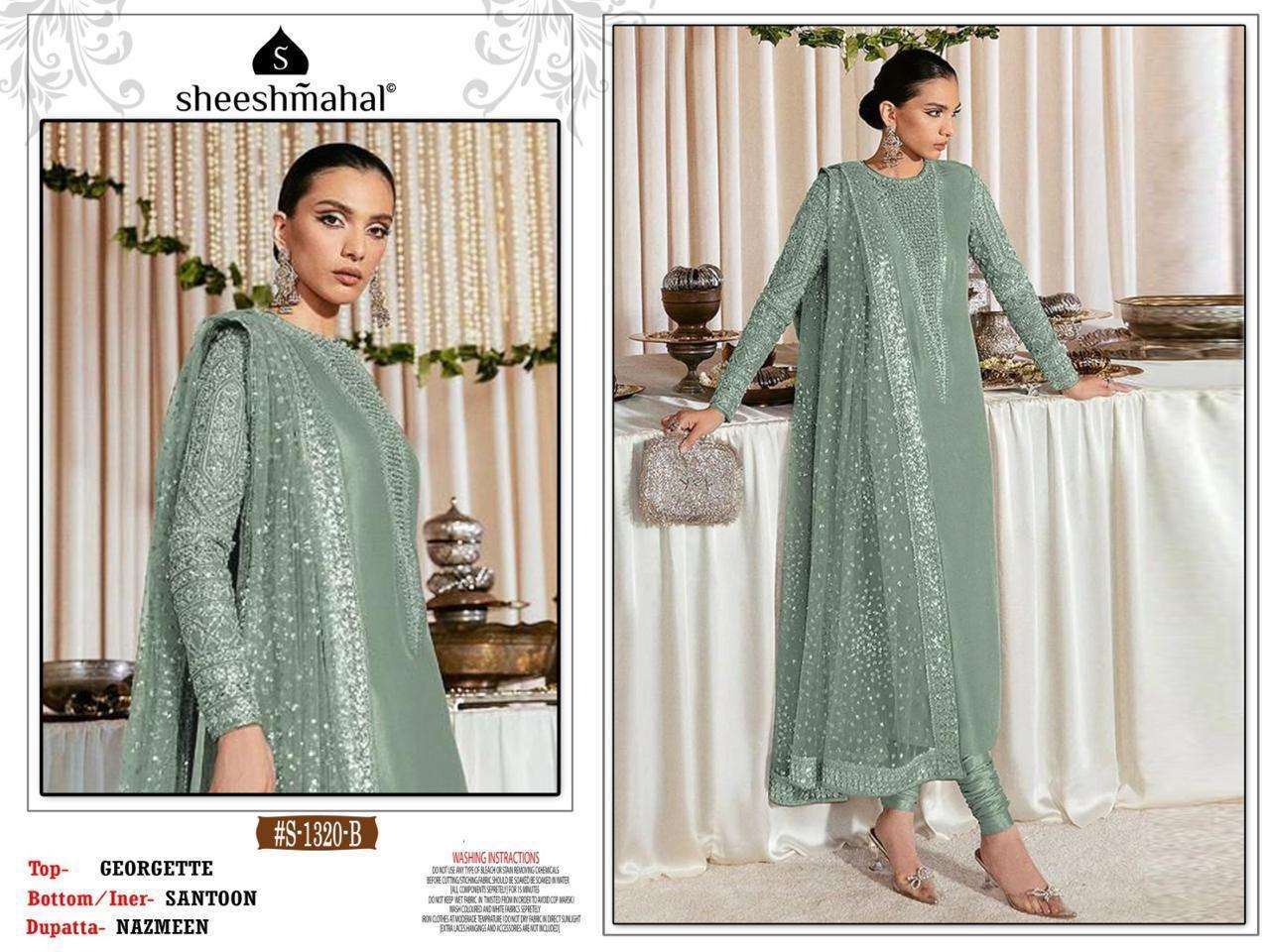 sheeshmahal 1320 georgette embroidery work suit 