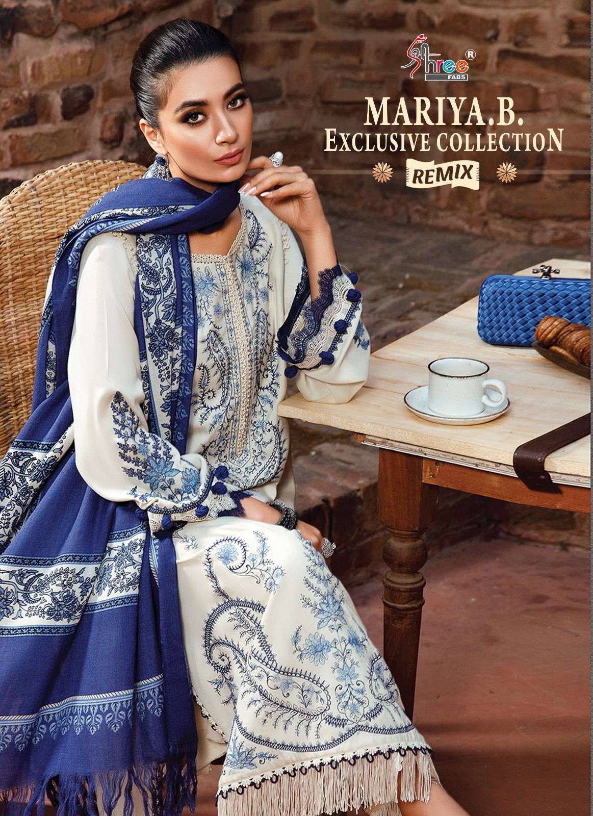 shree fabs maria b exclusive collection remix pure heavy cotton suit 