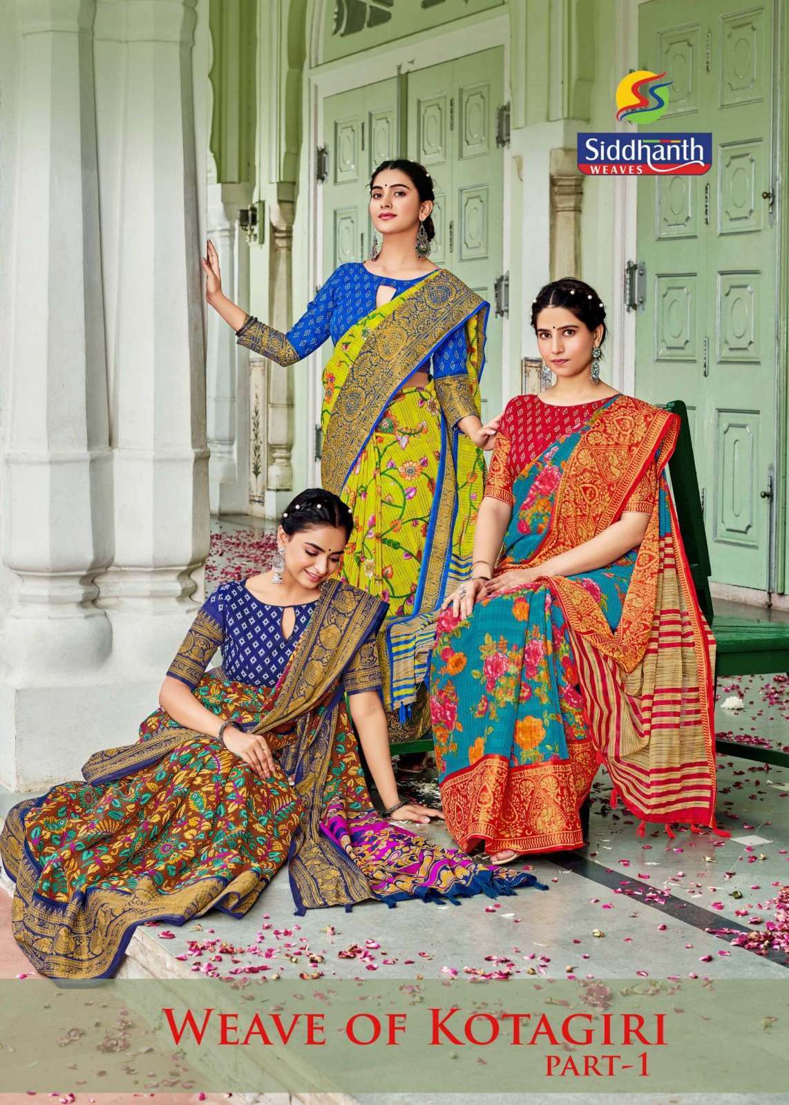 siddhanth weave of kotagiri series 1001-1008 cotton base saree