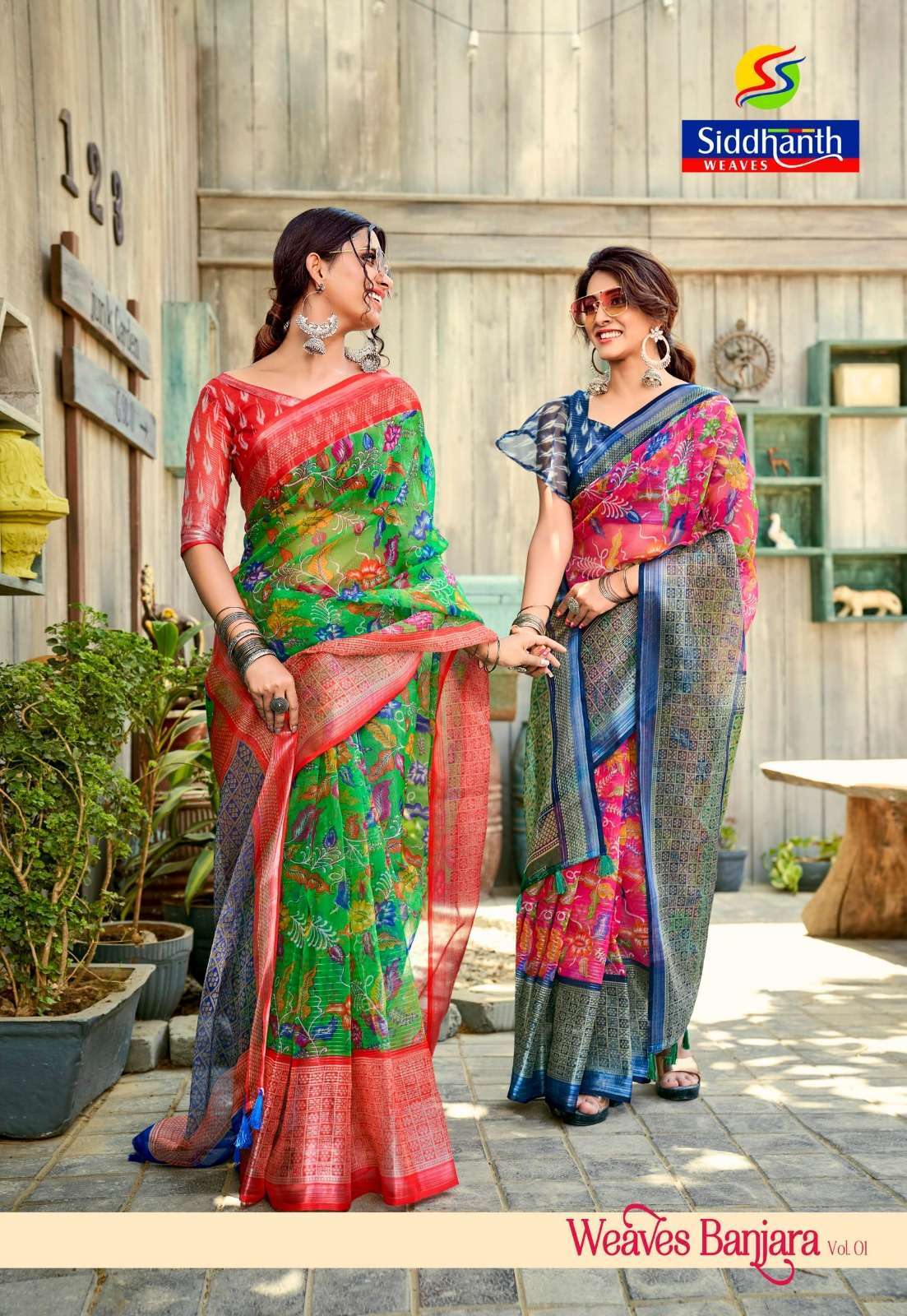 siddhanth weaves banjara vol 1 series 18001-18008 Cotton Base saree