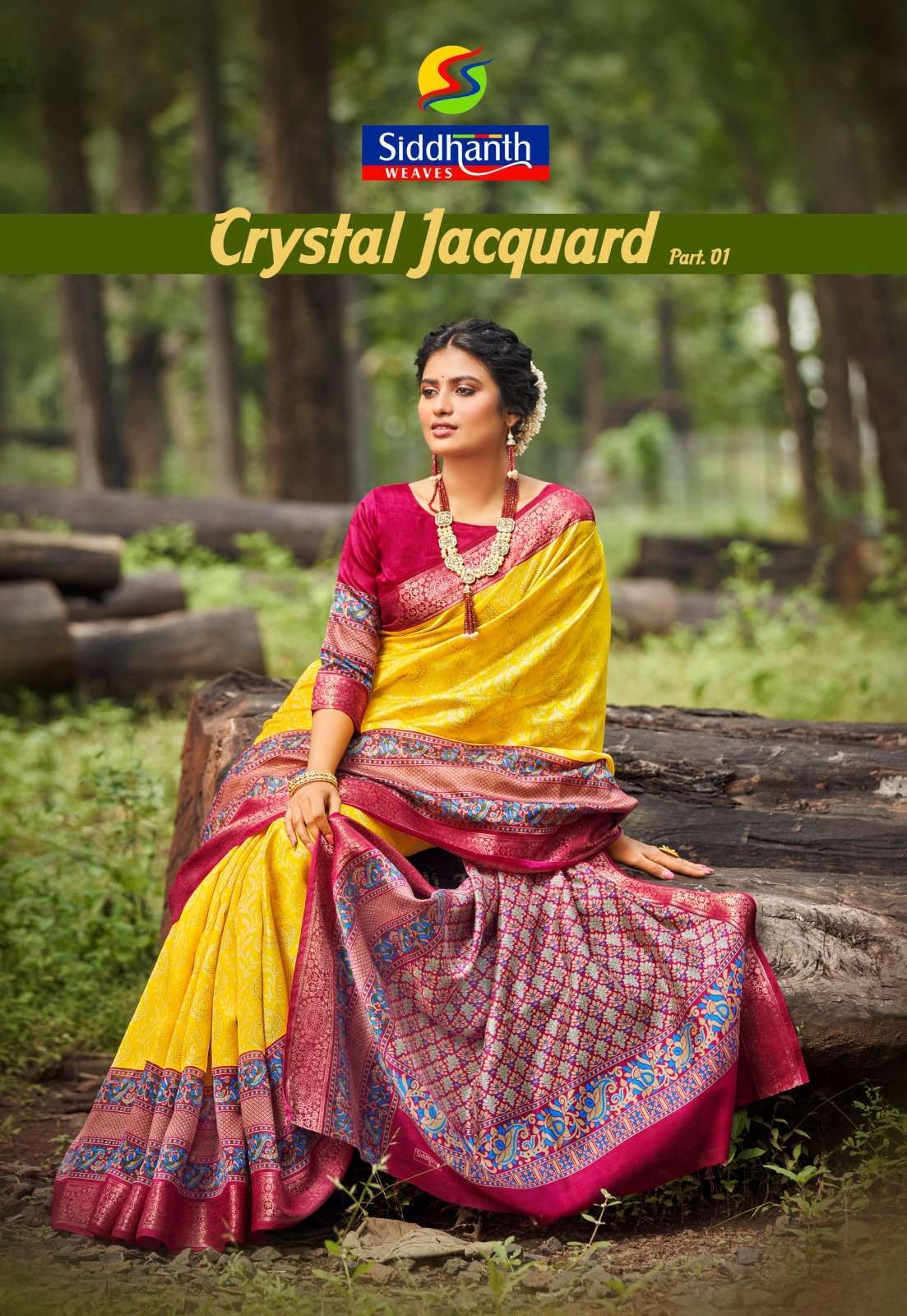 siddhanth weaves crystal jacquard series 52001-52008 Cotton Base saree