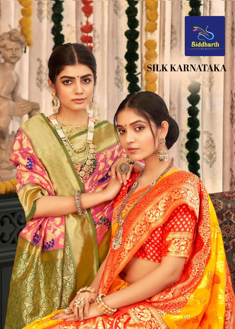 siddharath silk mills silk karnataka series 4201-4206 silk saree
