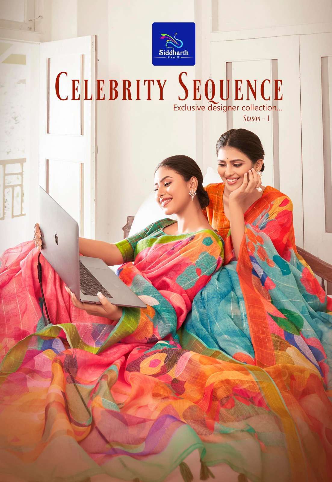 siddharth silk mills celebrity sequence series 5501-5506 fancy saree
