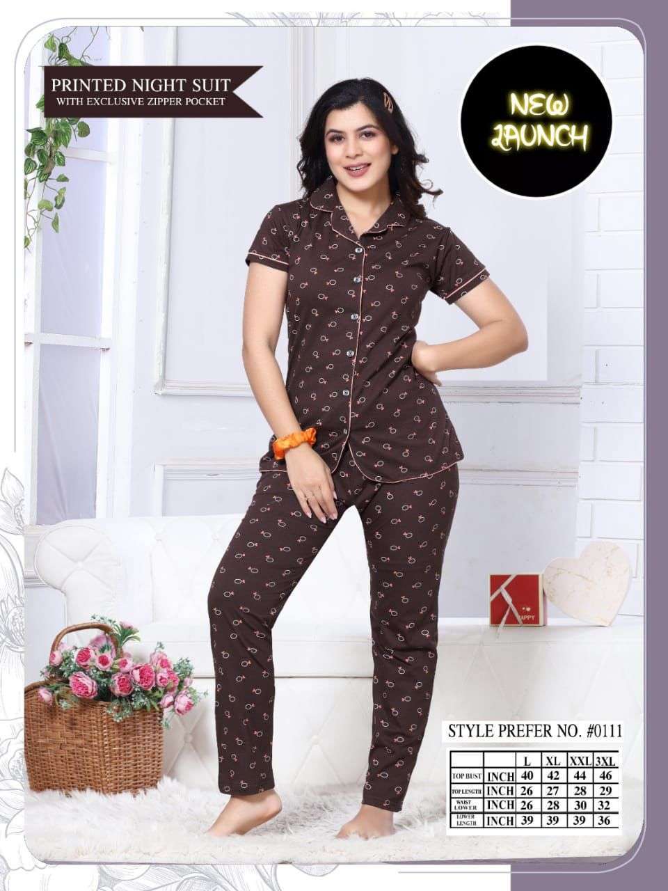 Summer Special No.#0111 pure cotton night suits