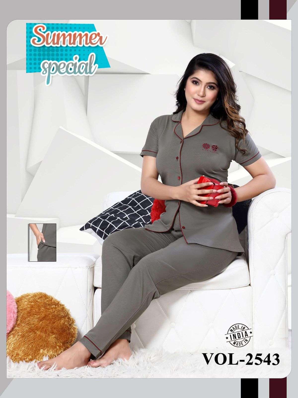 summer special vol 2543 heavy shinker hoiseyr cotton Heavy Collar Night Suits 