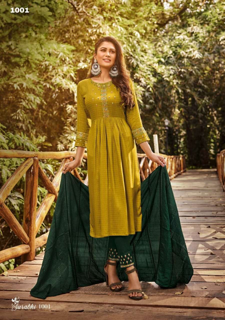 surabhi designer heavy rayon weaving suit 