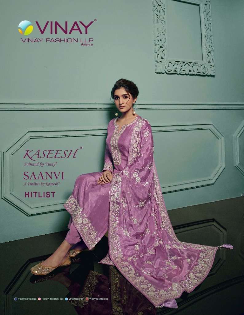 vinay kaseesh saanvi hitlist series 63331-63334 dola embroidered suit 