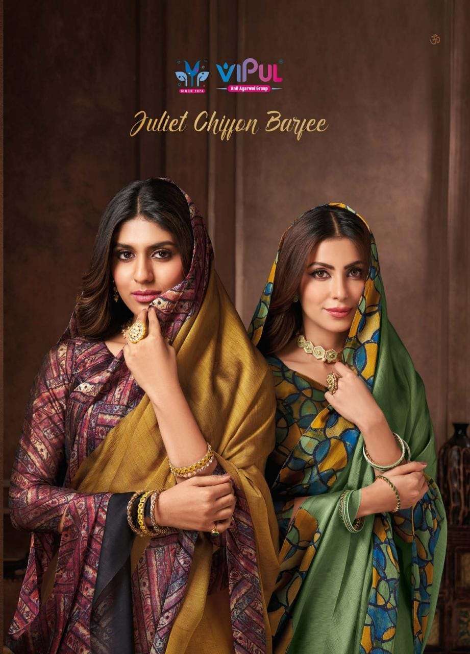 vipul juliet chiffon barfee series 67302-67313 chiffon saree