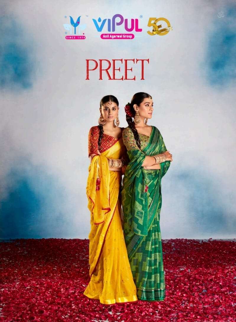 vipul preet series 66105-66116 Shimar chiffon saree