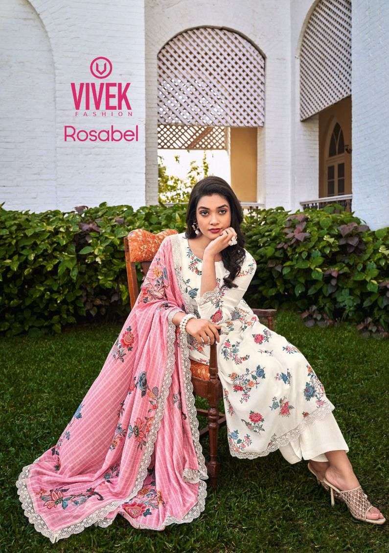 vivek rosabel series 11101-11105 pure muslin digital print suit 