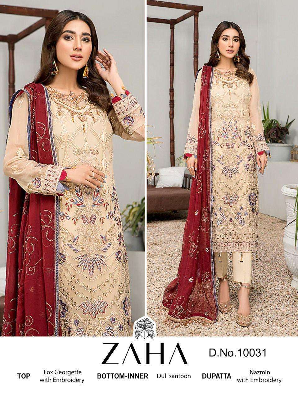 zaha 10031 heavy georgette embroidered suit 