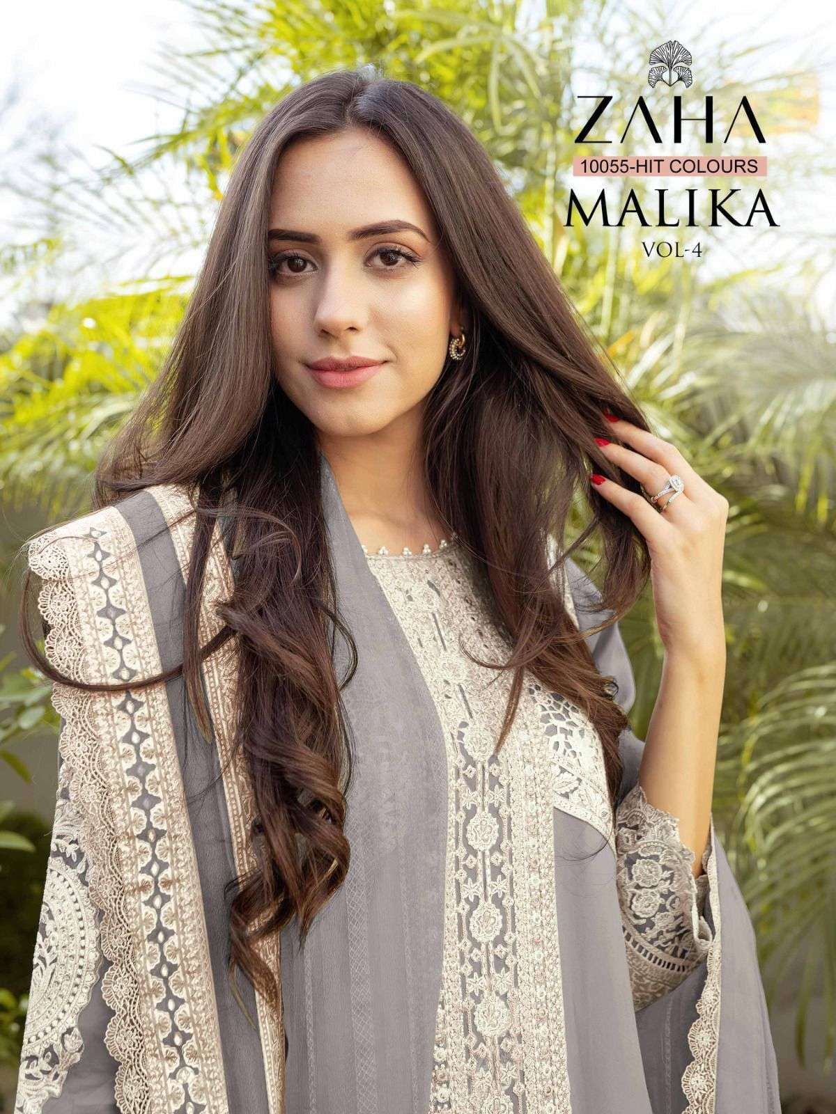 zaha malika vol 4 10055 I to L georgette heavy embroidered suit