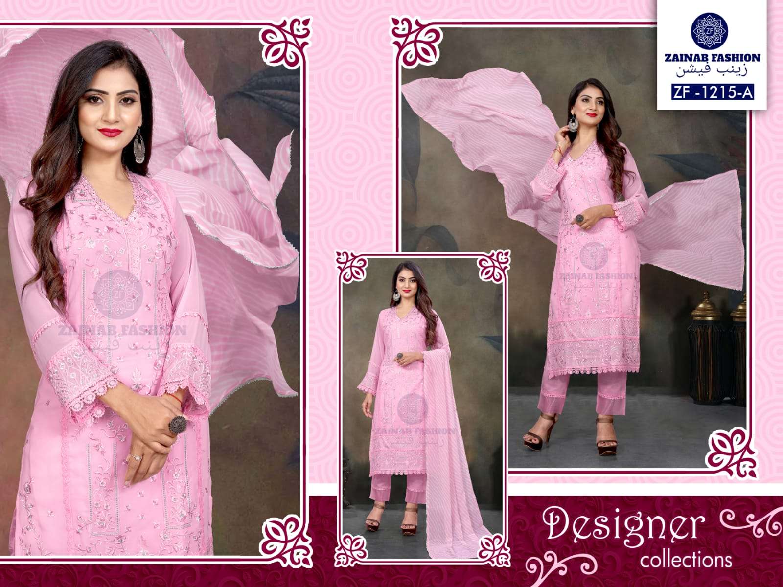 zainab 1215 A-B designer faux georgette suit 