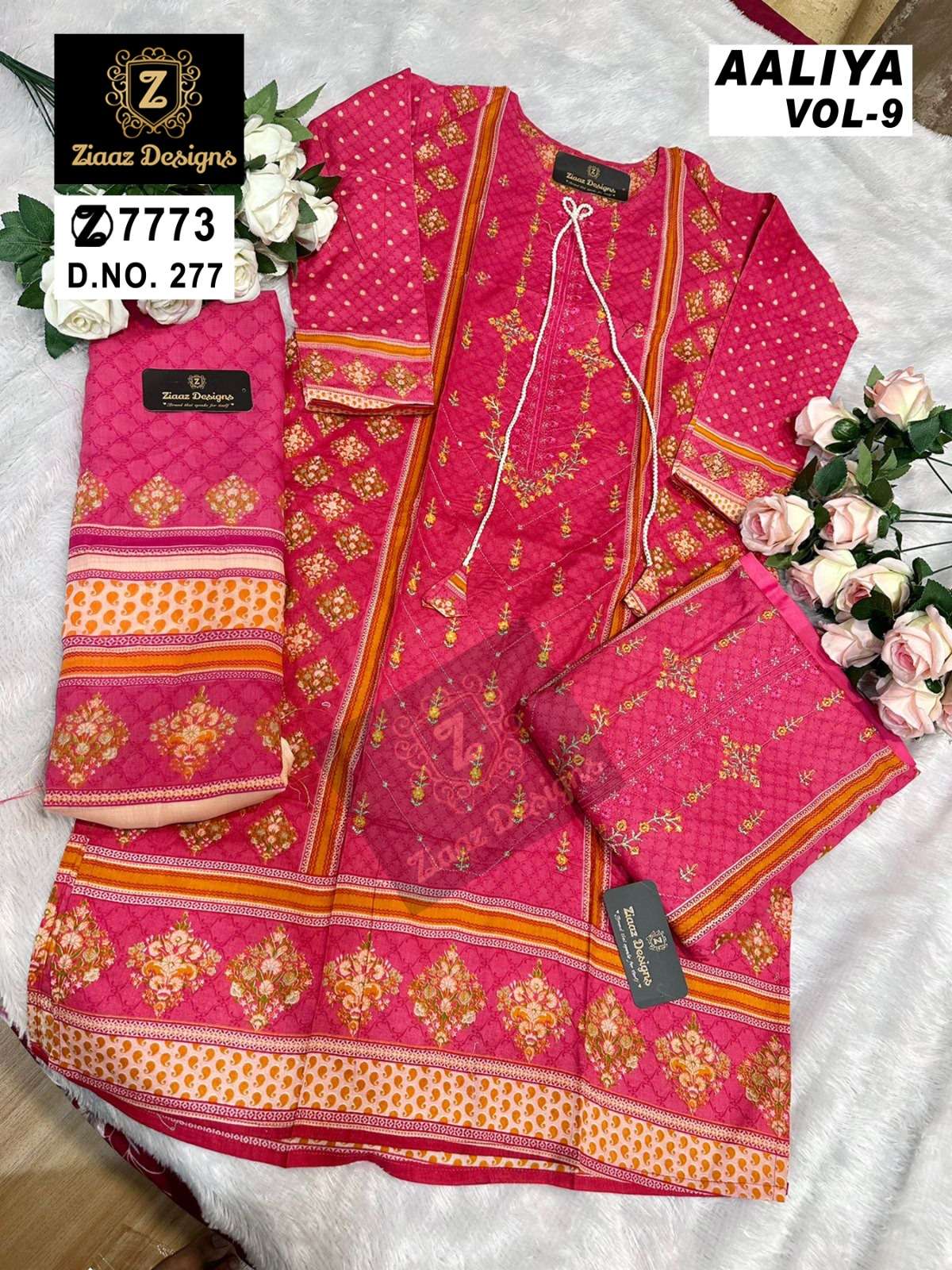 ziaaz designs aaliya vol 9 series 272-277 cotton lawn suit 
