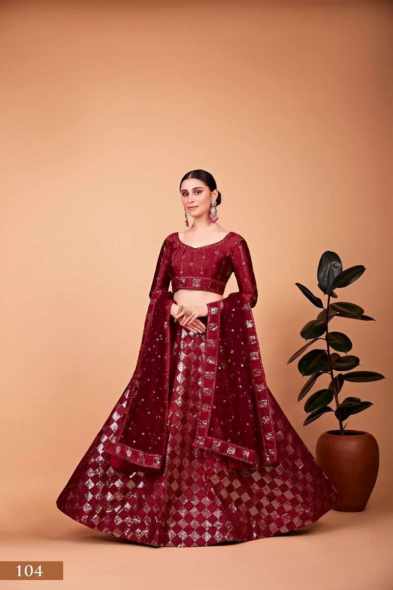 aawiya nayra vol 1 series 104 heavy tebi silk lehenga