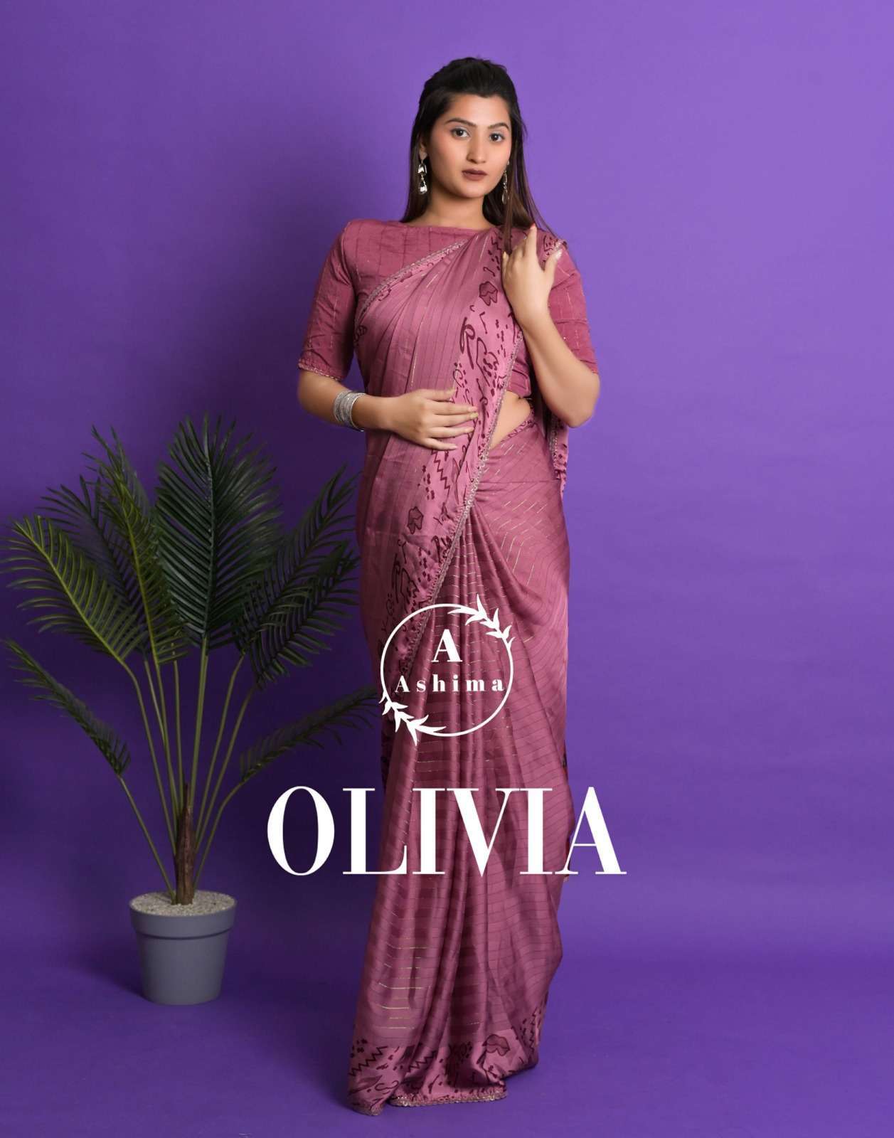 ashima olivia series 7901-7908  p*n satin weaving printed border saree