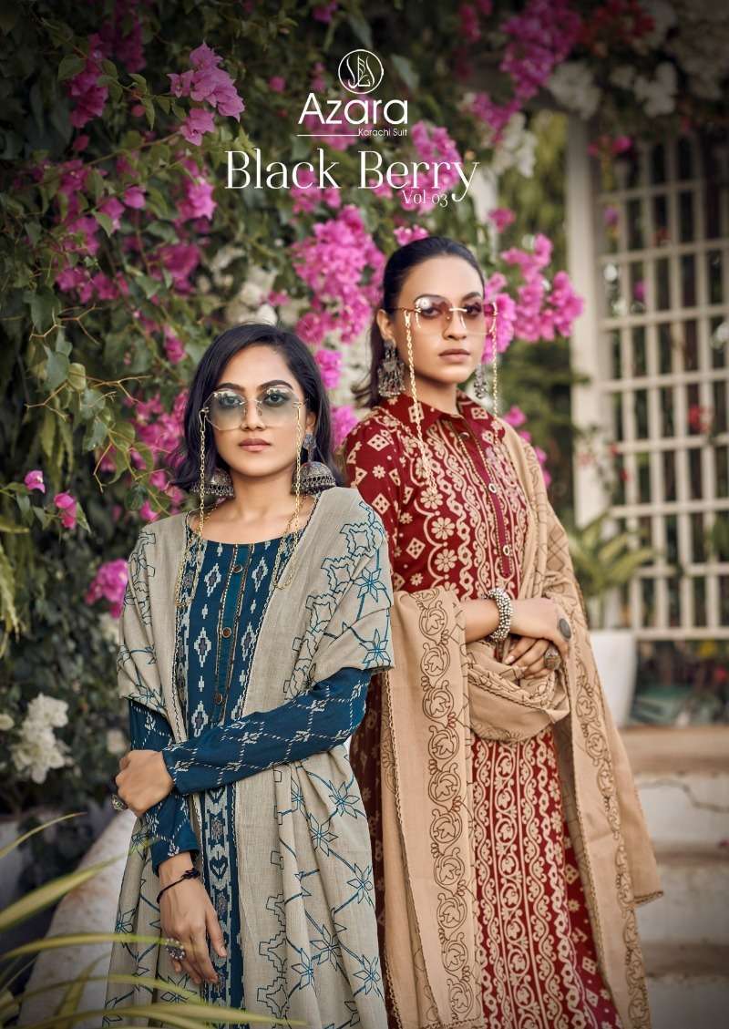 azara black berry vol 3 series 57001-57006 Blossom cotton  suit