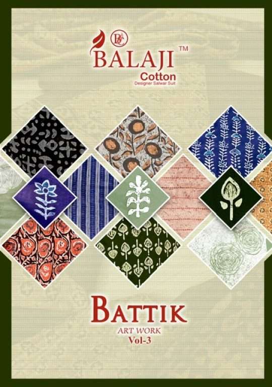 Balaji Art Work Vol-3 series 3001-3012 Pure Cotton suit