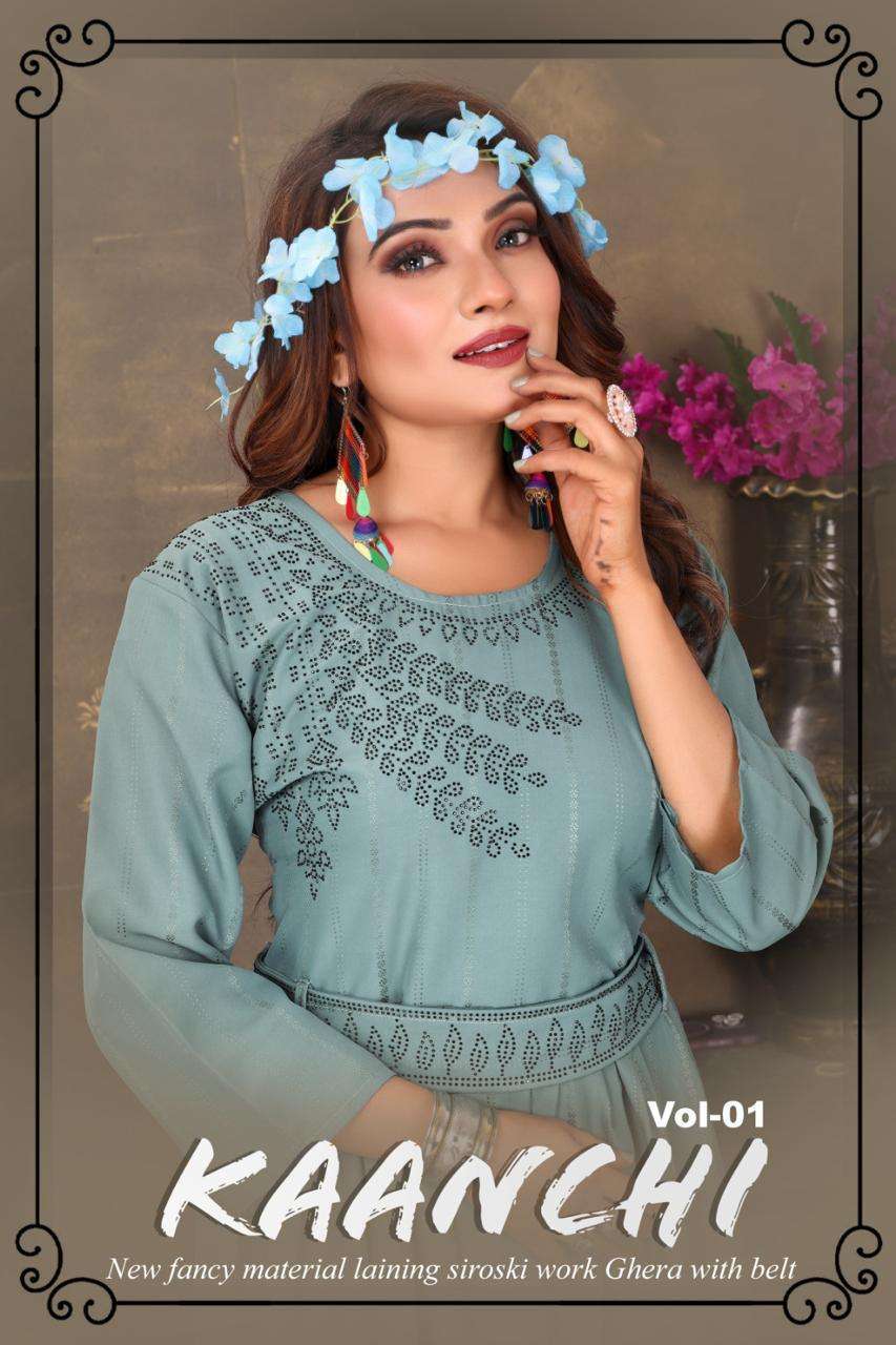 beauty queen kaanchi vol 1 Self-Woven Fancy Material Laining Plain kurti