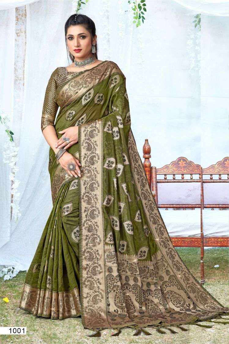 bunawat akash series 1001-1006 Organza saree