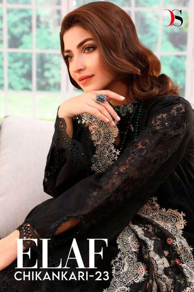 deepsy suit elaf chikankari 23 series 3141-3146 Pure Cambric cotton suit